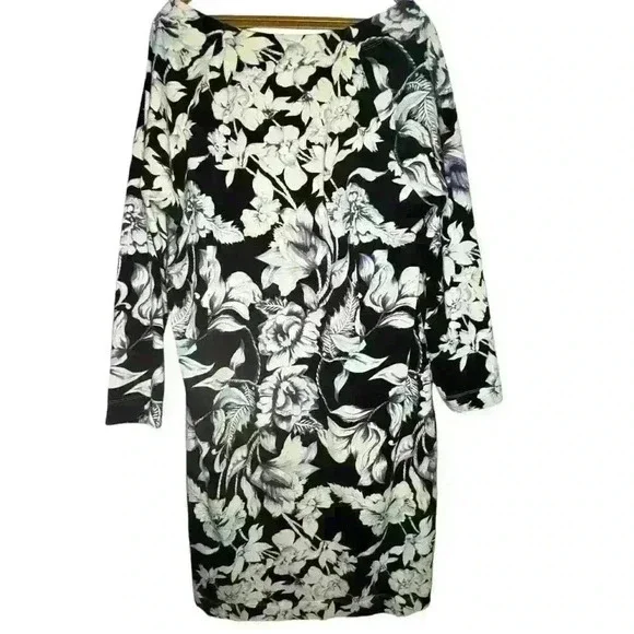 Soft Surroundings Faux Wrap Long Sleeve Surplice Knit Floral Dress 2X - Picture 6 of 8